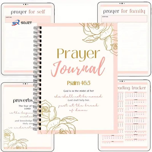 105-Page Prayer Journal with Bible Study & Gratitude Tracker Notebook Daily Planner Spiritual Growth Journal Guided Goal Planner